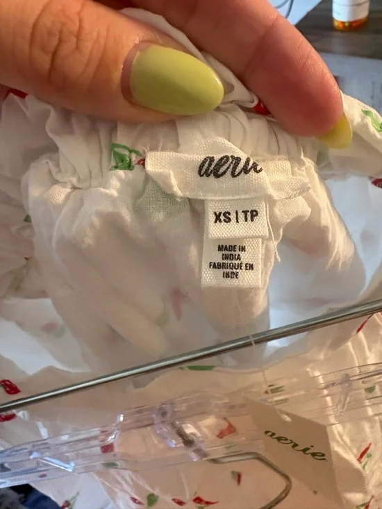 Aerie The New Essentials White Cherry Print Midi Skirt NWT - Picture 5 of 6